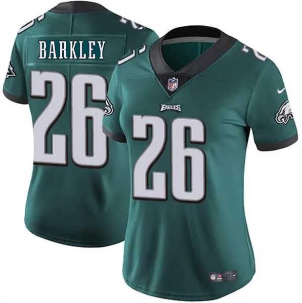 Womens Philadelphia Eagles #26 Saquon Barkley Green Vapor Untouchable Limited Stitched Football Jersey Dzhi->->Women Jersey